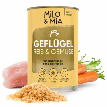 Geflügel, Reis & Gemüse