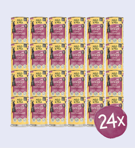 Produktbild von Milo & Mia Pferd & Pastinake Hundenassfutter - 24 x 400 g