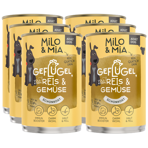 Geflügel, Reis & Gemüse